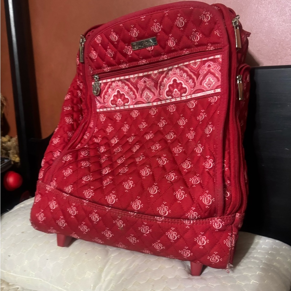 Red Quilted Women's luggage-36